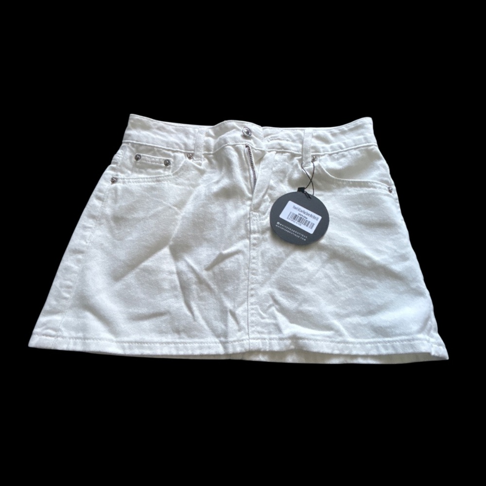 White Fox Boutique A-Line White Mini Skirt